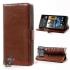 Кожаный чехол-кошелек для HTC Desire 600 коричневый Crazy Horse