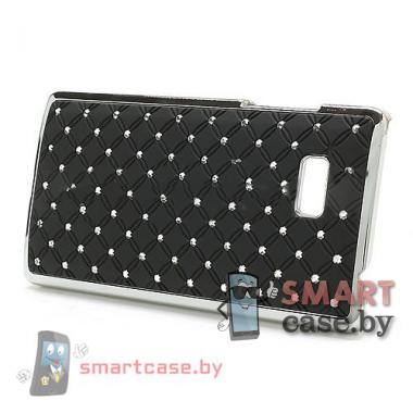 Накладка для HTC desire 600 со стразами (черная)