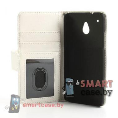Чехол кошелек для HTC mini (белый)
