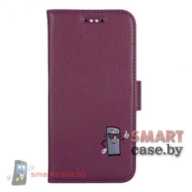 Кожаный чехол-книжка для HTC One M8 (Фиолетовый)