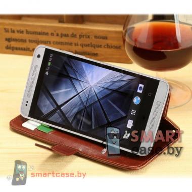Кожаный чехол для HTC One coffee