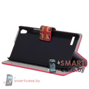 Кожаный чехол - кошелек для Huawei Ascend P6 (Британия)