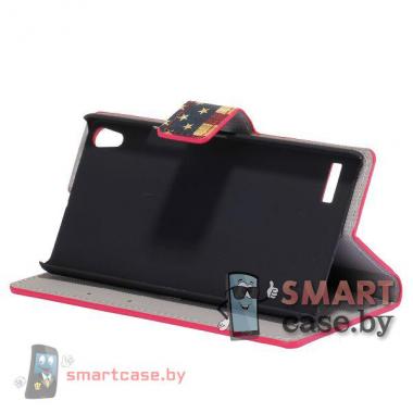 Кожаный чехол - кошелек для Huawei Ascend P6 (США)