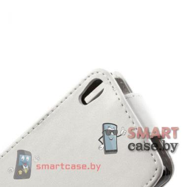 Стильный кожаный чехол - флип для Huawei Ascend P6 (Белый)