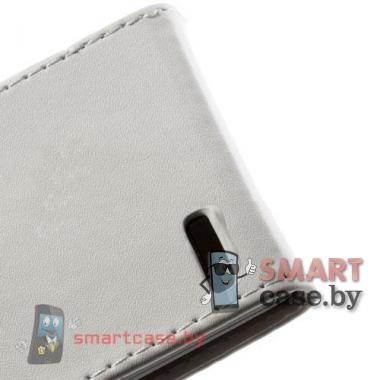 Стильный кожаный чехол - флип для Huawei Ascend P6 (Белый)