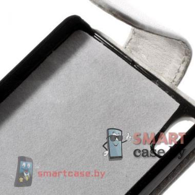 Стильный кожаный чехол - флип для Huawei Ascend P6 (Белый)