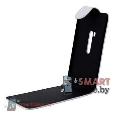 Кожаный чехол флип для Nokia Lumia 920 (белый)