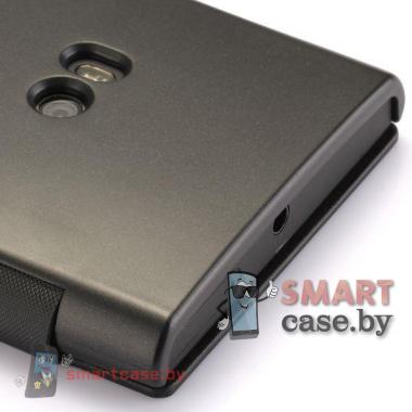 Кожаный чехол флип для Nokia Lumia 920 (черный)