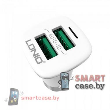 Автомобильное зарядное на 2 USB 3.6A LDNIO C301 + кабель micro USB