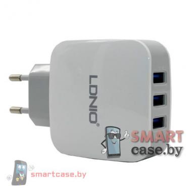Зарядное устройство сетевое на LDNIO DL-AC70 на 3 USB 3,4А + кабель Micro USB