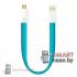 Дата-кабель  USB - Lighting плоский, магнитный Exployd (голубой)