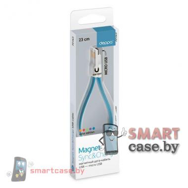Дата-кабель  USB - Lighting плоский, магнитный Exployd (голубой)