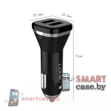 Зарядное устройство автомобильное 2 USB на MicroUSB 2100мА