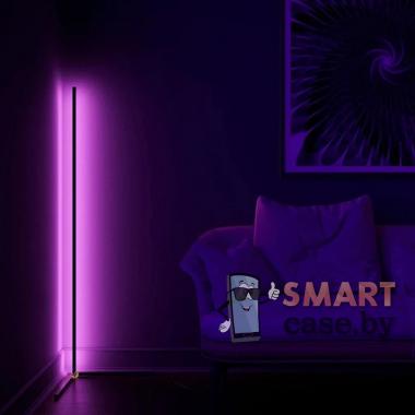 Скандинавский светодиодный напольный RGB светильник 140 см с пультом (Чёрный)