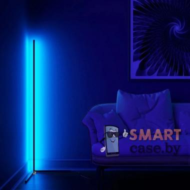 Скандинавский светодиодный напольный RGB светильник 140 см с пультом (Чёрный)