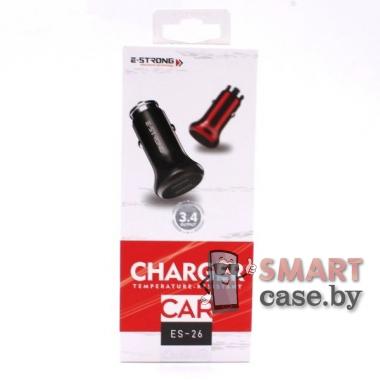 Зарядное автомобильное устройство E-Strong ES-26, 2 USB на MicroUSB 3.4A