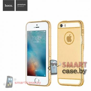Силиконовый чехол для iPhone 5/5S HOCO (прозрачный с золотым узором)