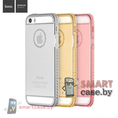 Силиконовый чехол для iPhone 5/5S HOCO (прозрачный с серебряным узором)