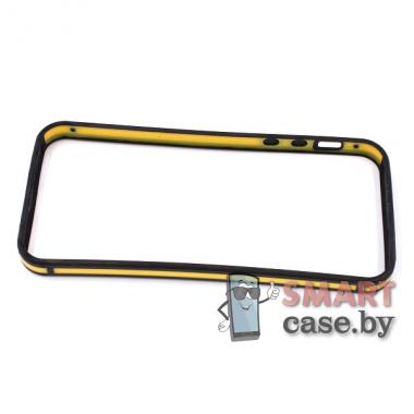 Бампер для iPhone 5 силиконовый (черно-жёлтый)