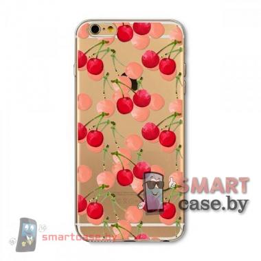 Силиконовая накладка для iPhone 6, iPhone 6s (вишенки)
