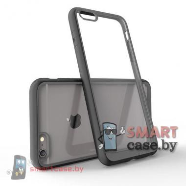 Бампер для Apple iPhone 6/6S акриловый пластик + силикон (Черный)