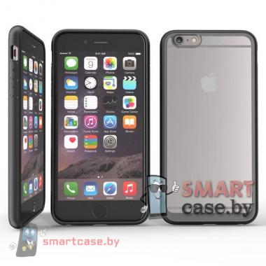 Бампер для Apple iPhone 6/6S акриловый пластик + силикон (Черный)