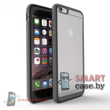 Бампер для Apple iPhone 6/6S акриловый пластик + силикон (Черный)
