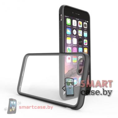Бампер для Apple iPhone 6/6S акриловый пластик + силикон (Черный)