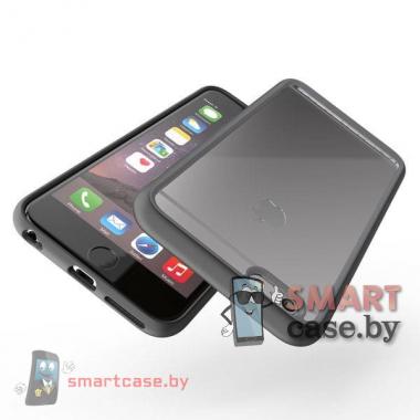 Бампер для Apple iPhone 6/6S акриловый пластик + силикон (Черный)