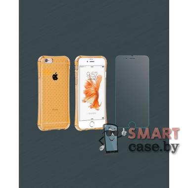 Противоударный чехол для iPhone 6 HOCO 10M + бронепленка (золотой)
