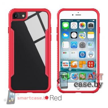 Бампер для Apple iPhone 7 / 8 акриловый пластик + силикон (Красный)