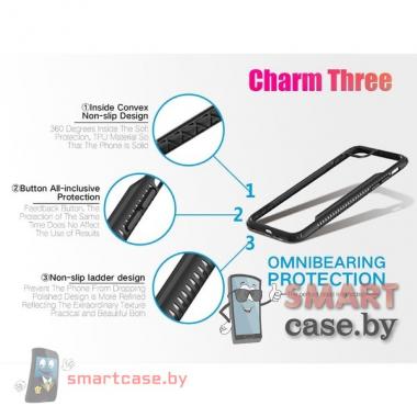 Бампер для Apple iPhone 7 / 8 акриловый пластик + силикон (Красный)