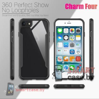 Бампер для Apple iPhone 7 / 8 акриловый пластик + силикон (Красный)
