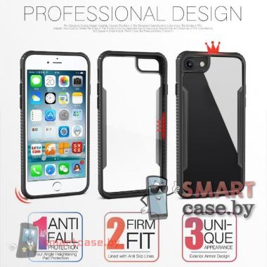 Бампер для Apple iPhone 7 / 8 акриловый пластик + силикон (Красный)