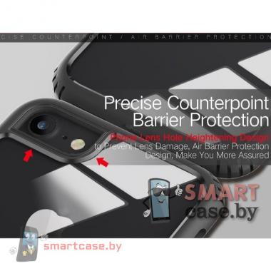 Бампер для Apple iPhone 7 / 8 акриловый пластик + силикон (Красный)