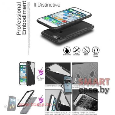 Бампер для Apple iPhone 7 / 8 акриловый пластик + силикон (Красный)