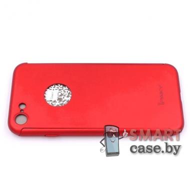 Пластиковый чехол IPAKY для iPhone 7/8/SE 2020 + стекло (Красный перламутр)