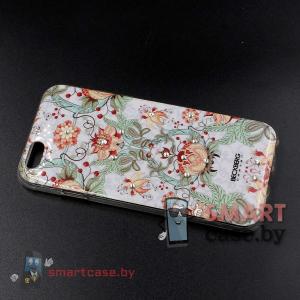 Силиконовый чехол для iPhone 7 со стразами (Ветки цветов)