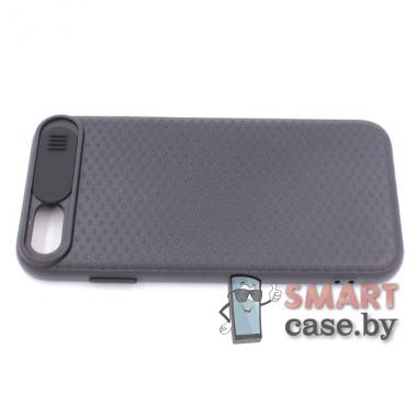 Силиконовый матовый чехол Camera Pull для iPhone 7/8/SE 2020 (Чёрный)