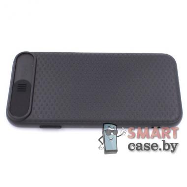 Силиконовый матовый чехол Camera Pull для iPhone 7/8/SE 2020 (Чёрный)
