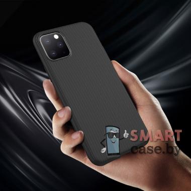 Силиконовый карбоновый чехол для iPhone XI (Чёрный)