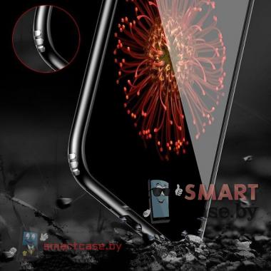 Бампер для iPhone X/XS силикон + пластик Baseus (черный)