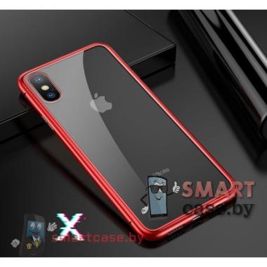 Магнитный чехол для iPhone X/XS (красный)