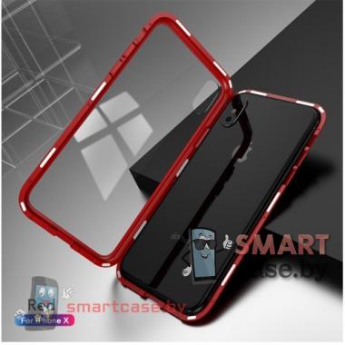 Магнитный чехол для iPhone X/XS (красный)