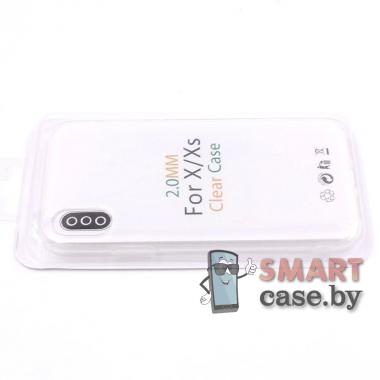 Силиконовый противоударный чехол Clear Case для iPhone X/XS (Прозрачный)