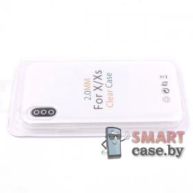 Силиконовый противоударный чехол Clear Case 2.0mm для iPhone X/XS (Прозрачный)