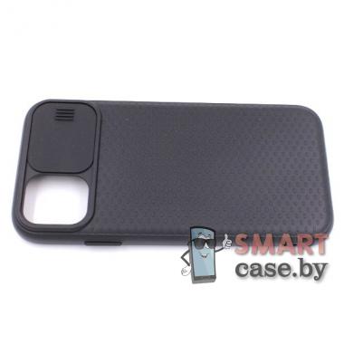 Силиконовый матовый чехол Camera Pull для iPhone 11 (6.1) (Чёрный)