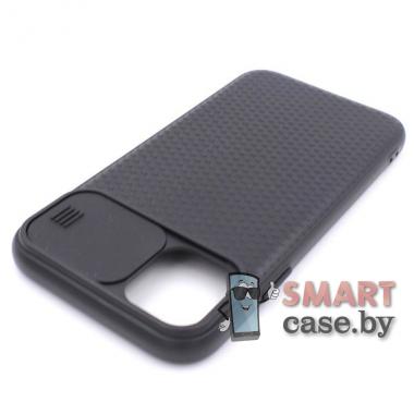 Силиконовый матовый чехол Camera Pull для iPhone 11 (6.1) (Чёрный)