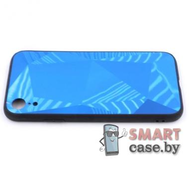 Стеклянный 3D чехол для iPhone XR (Синий)
