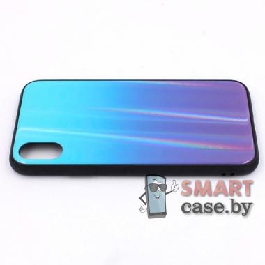 Стеклянный 3D чехол для iPhone XS Max (Красочный перелив)